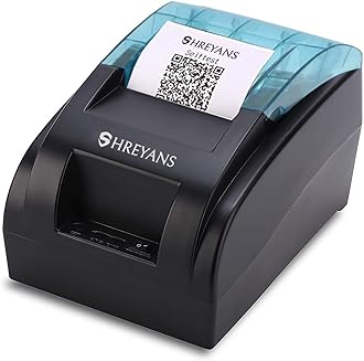 SHREYANS Inkless Thermal Billing Printer, Compatible with Windows, Linux, and Macbooks (58mm Receipt), Black