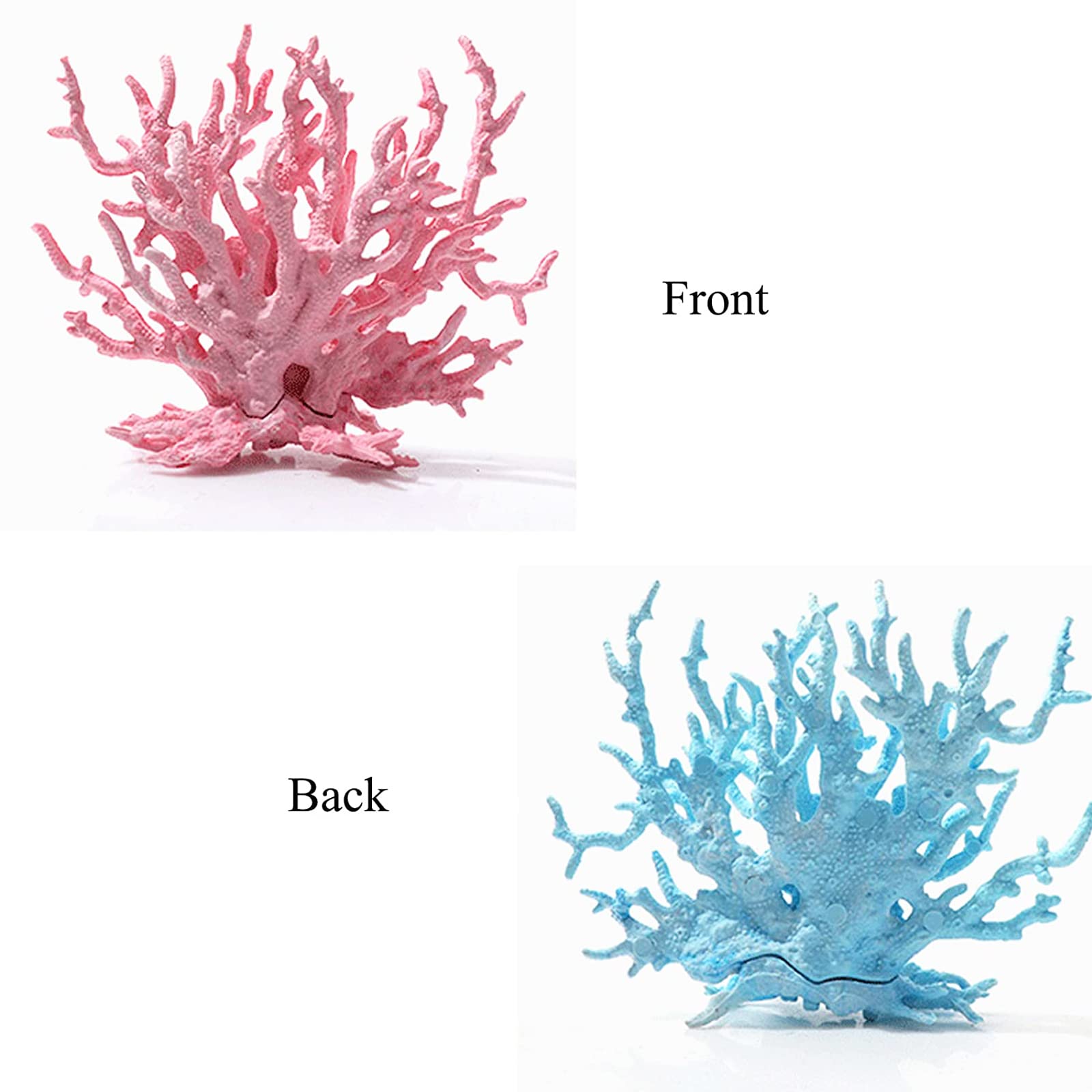 Lot de 2 coraux artificiels pour aquarium - Décoration en plastique - Ornements