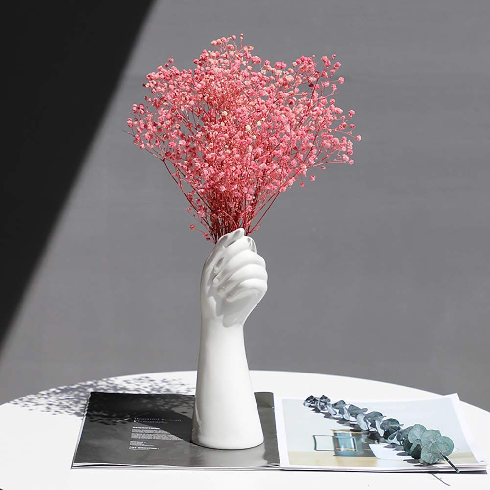 Plante air support main céramique blanche pour déco étagère et bureau