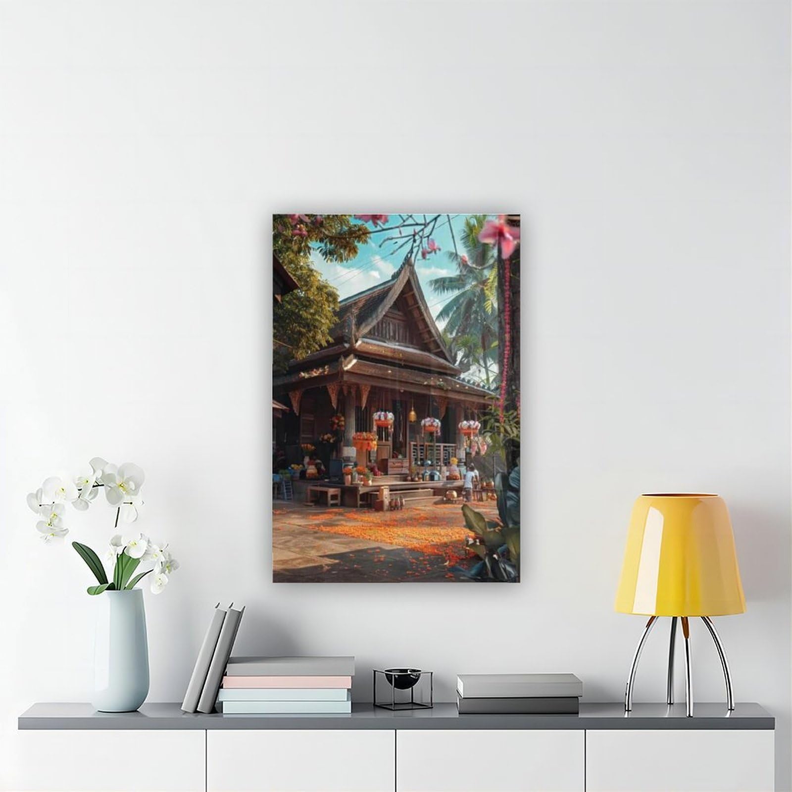 Songkran Festival Water Festival Scena Canvas Poster Wall Art Decor Stampa Dipinti per soggiorno camera da letto Decorazione 50,8 cm L x 76,2 cm W