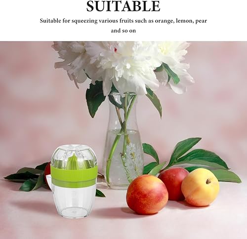 Miniatura 3 de PRETYZOOM Exprimidor de mano pequeño, exprimidor manual con colador y contenedor, exprimidor de cítricos para limones, limas, pomelo (3.1x3.1x3.9 in)