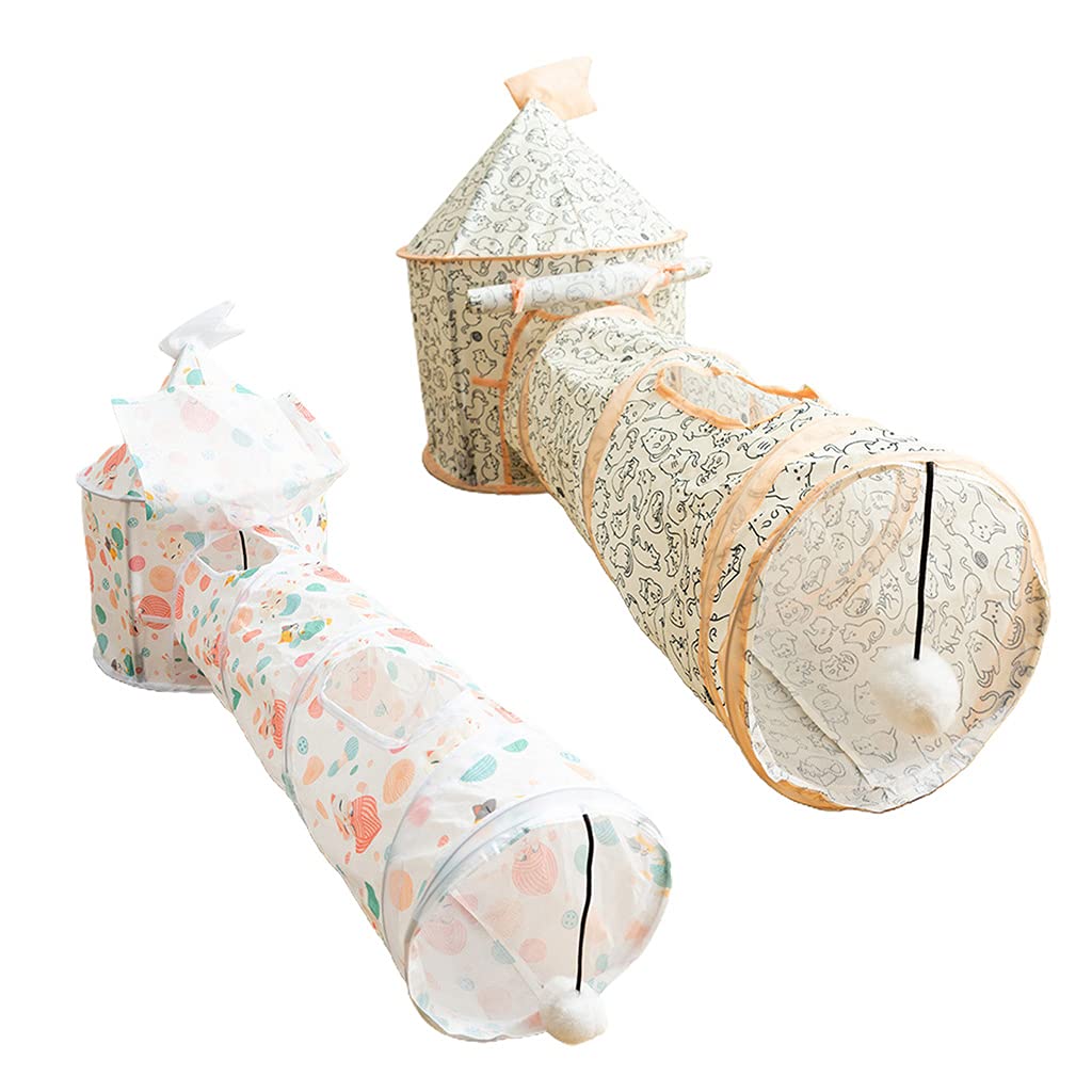 Tunnel pliable pour chats - Jouet pour chat - Tente de jeu avec trou - Jouet en peluche interactif pour petits animaux