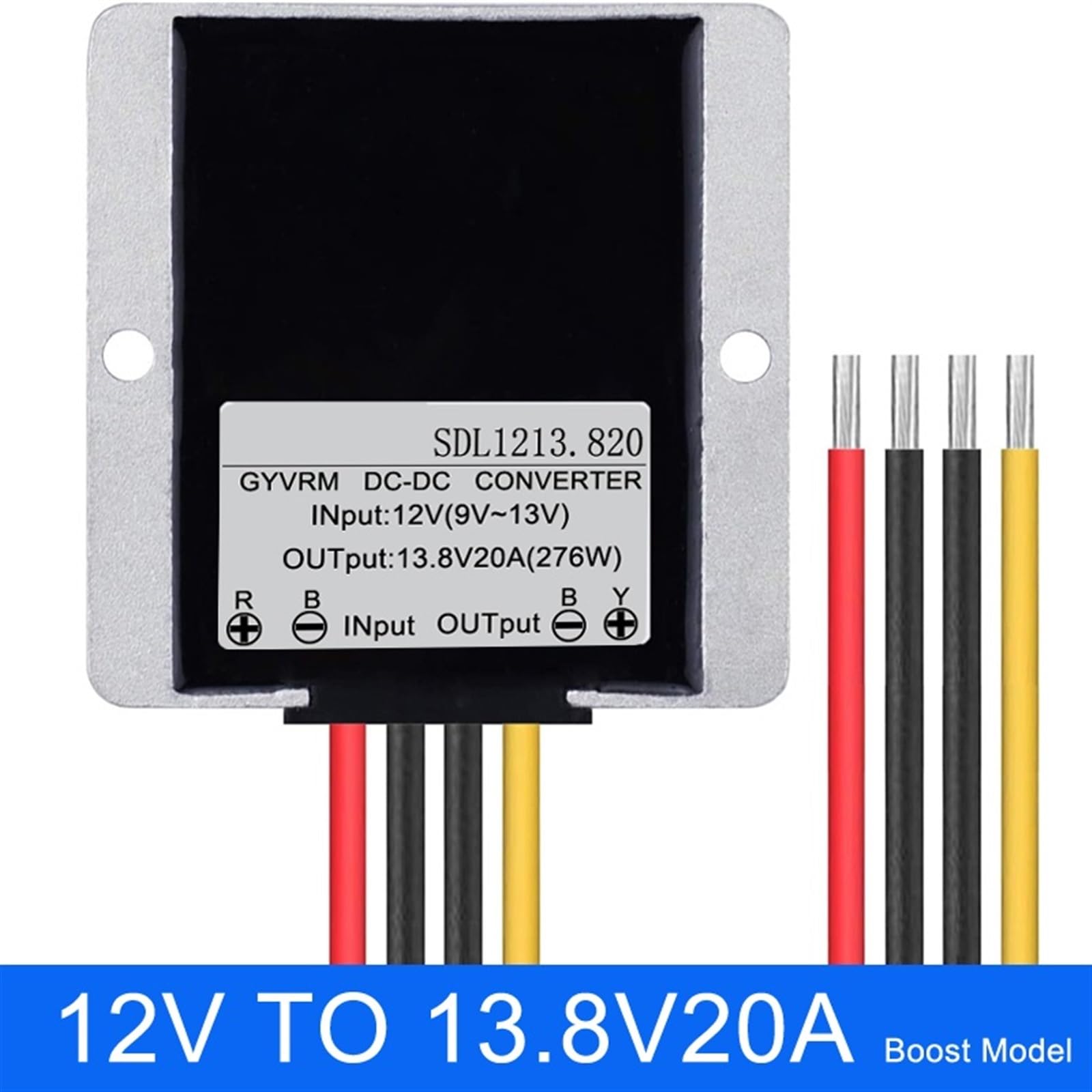 DC Boost 12V a 13.8V 5A 10A 15A 20A Step Up Converter 9-13V a 13.8V276W Boost Converter 12V a 13.8V Boost Converter 1PCS (12V a 13.8V 20A)