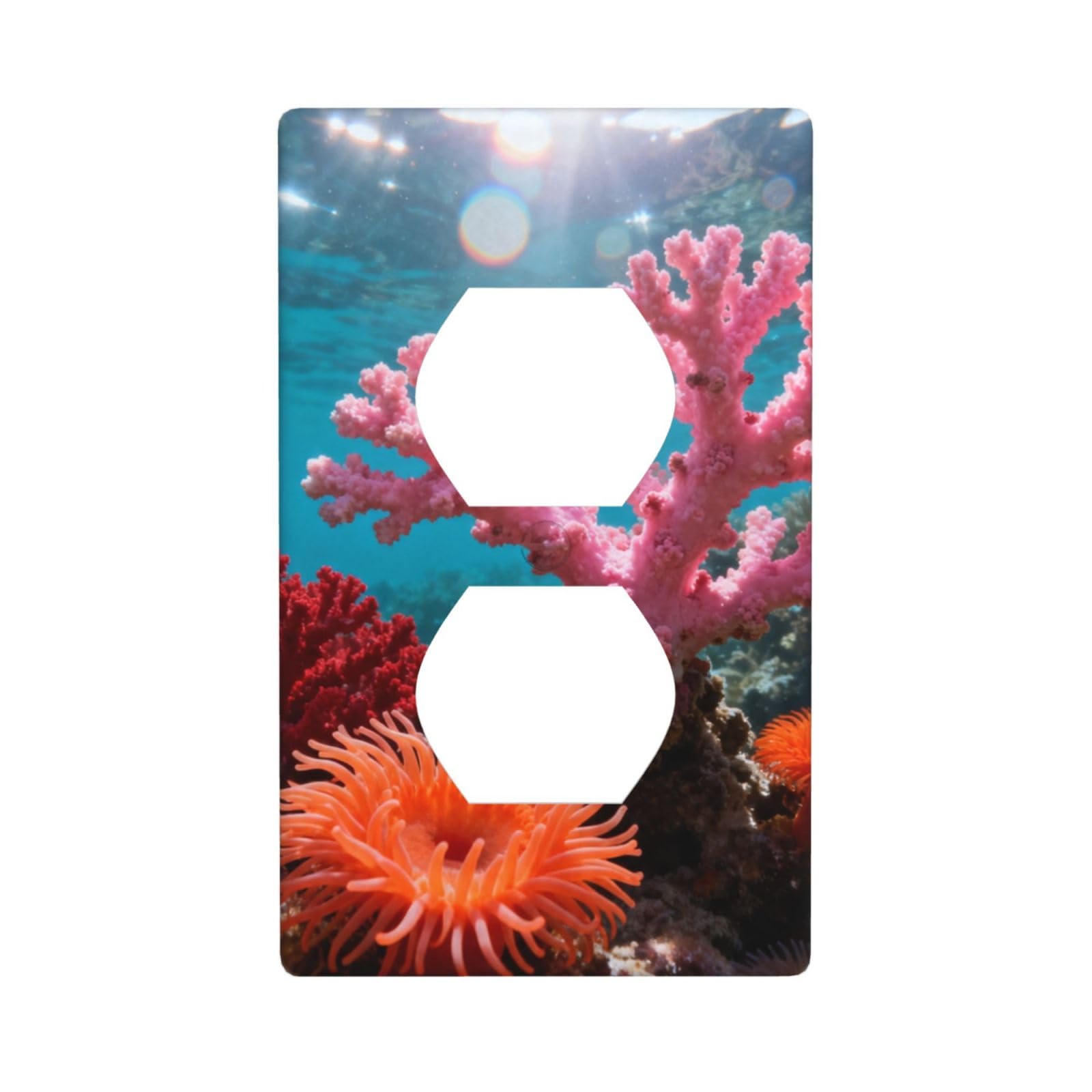 Coral Reef Pink Decorative Switch Plate Cover-Unbreakable Polycarbonate Wall Plate for Home Office, 1 Gang with Screws