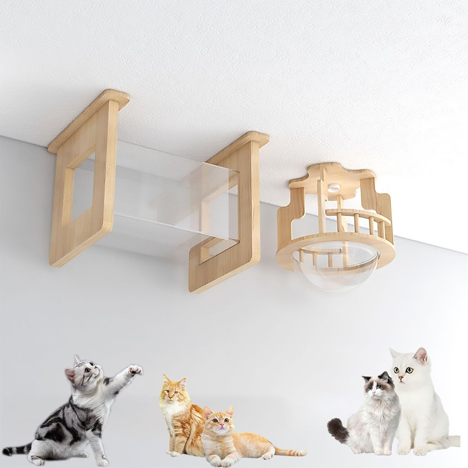 mensole per gatti, Mobili moderni for gatti da parete, for arrampicata for, mensole for, set fai te for soffitto e, salvaspazio(Style3)