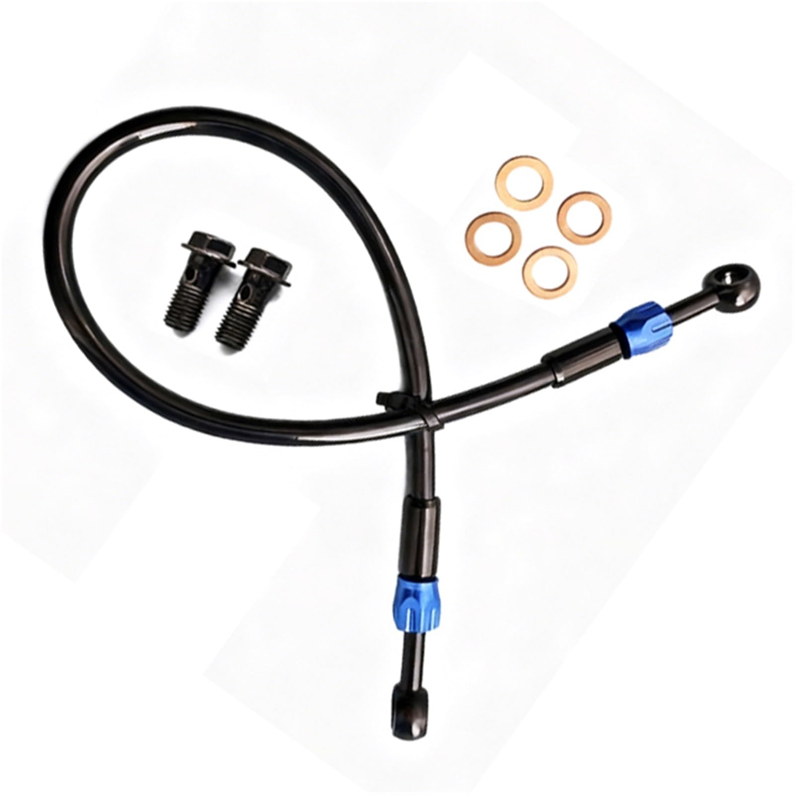 Hydraulic Brake Hose AN3 M10 Motorcycle Dirt Bike ATV Moped Scooter Steel Hydraulic Brake Clutch Hose Tube Oil Pipe 0°-0° Accessories(1800mm)