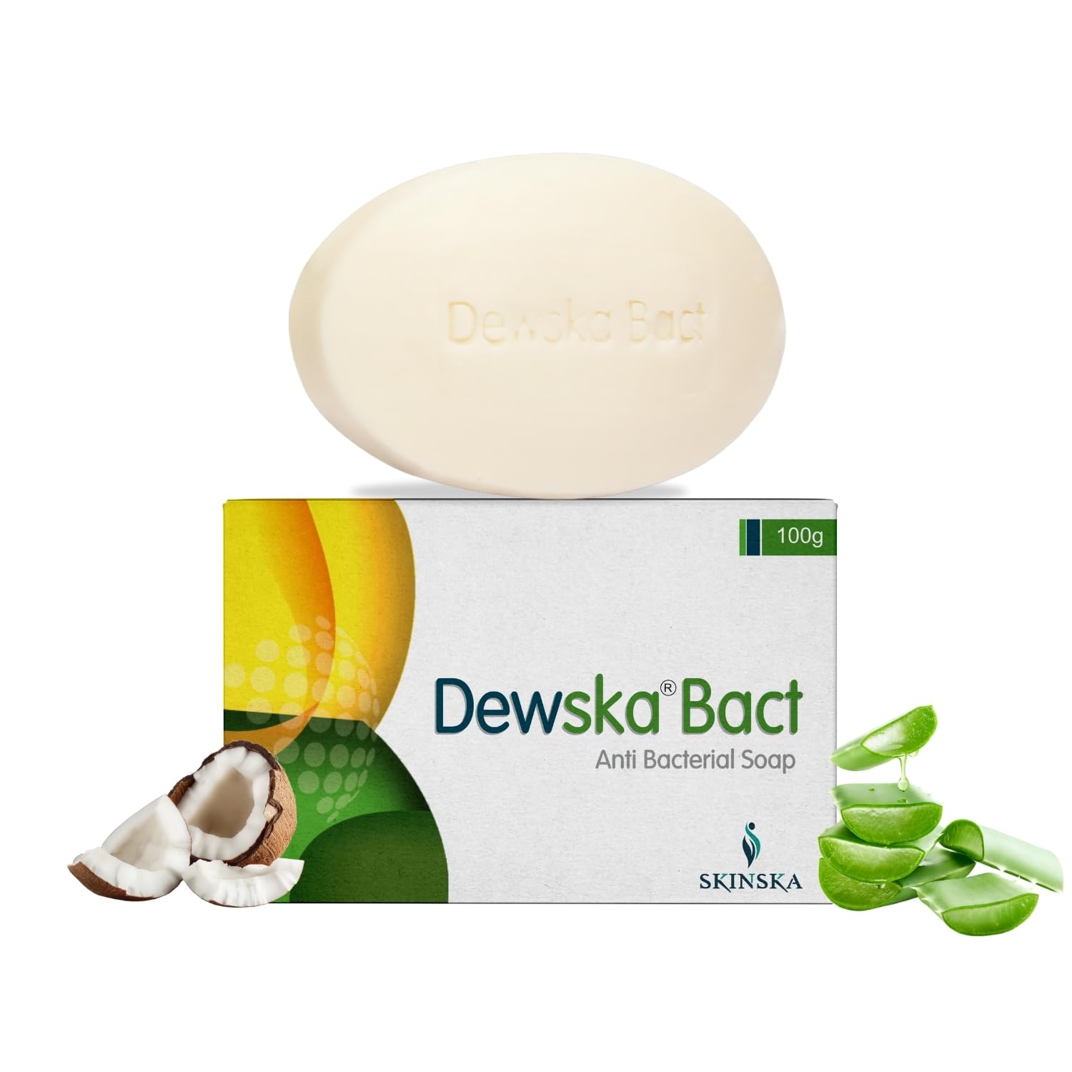 SKINSKA NATURALS - Dewska Bact Anti Bacterial Moisturizing Bath Bar(100gm), with Tea Tree Oil, Turmeric Oil, Shea Butter Prevent Fungal & Breakout, Nourishes Skin for Men & Women-image-34