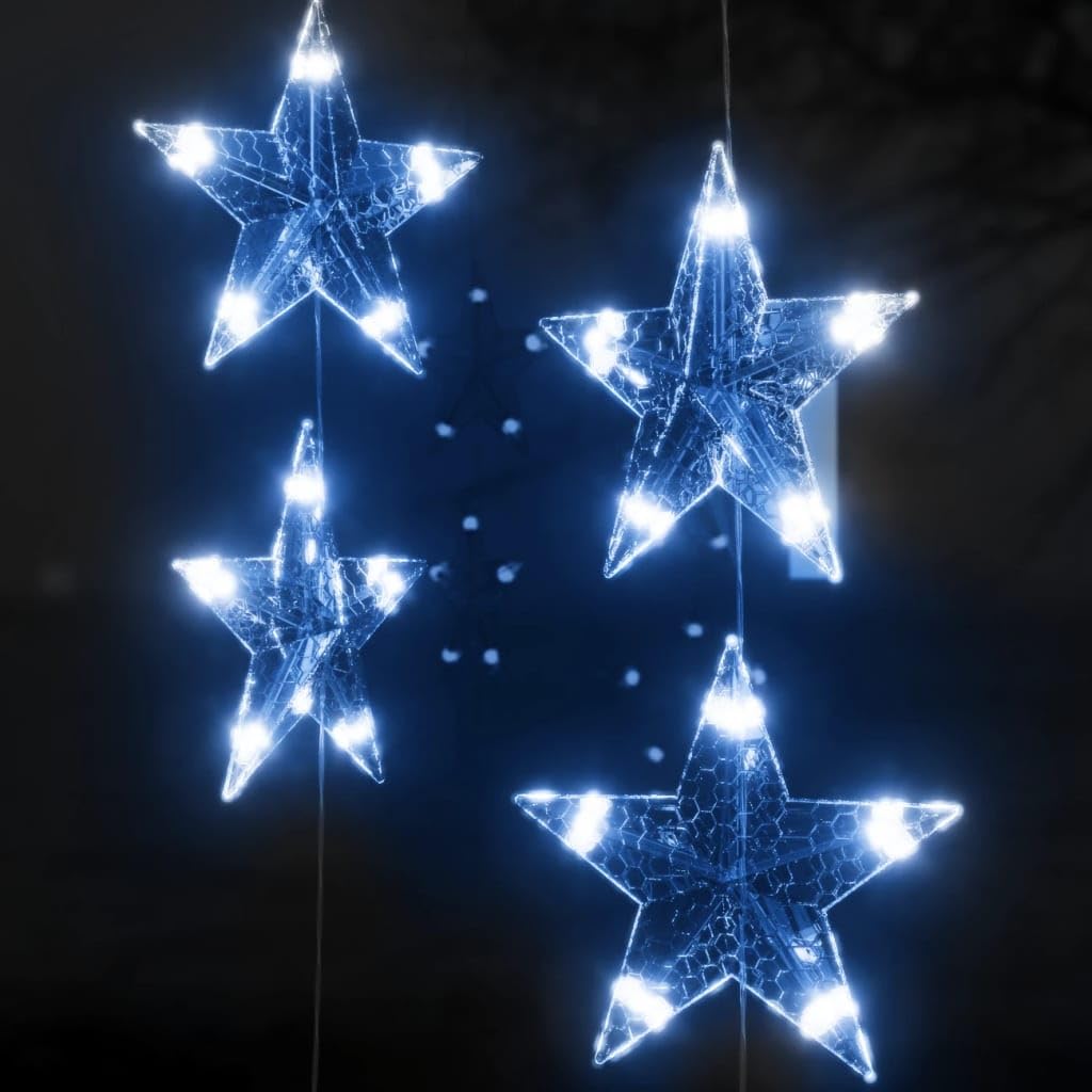 Guirnalda de luces LED con forma de estrella, 500 LED, color azul