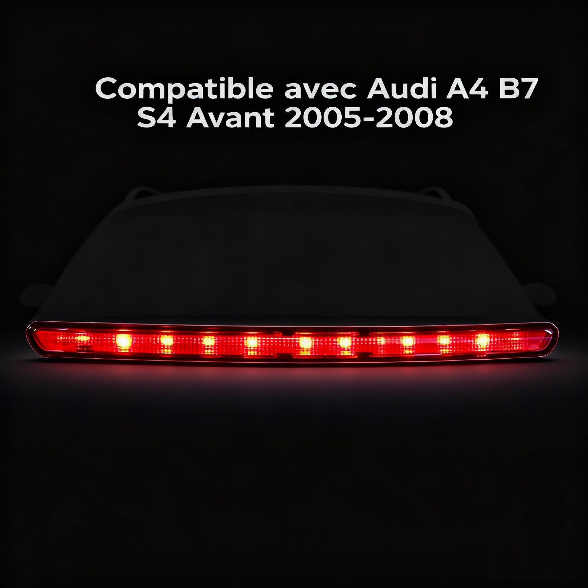 Baceyong Terza luce di arresto del freno a LED, 3 ° indicatore di arresto del freno Lampade adatte per AU-DI A4 B7 S4 A-vant 2005-2008, il codice articolo 8E9945097B