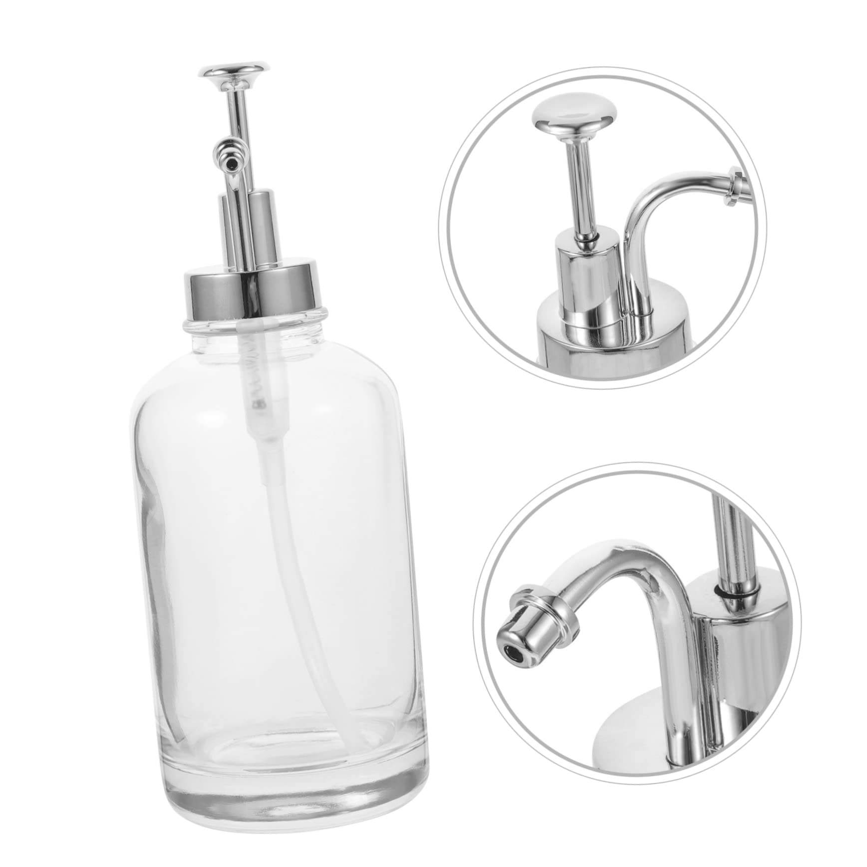 NOLITOY Elegant Lotion Bottle Dispenser Glass Syrup Pump Honey Jar for Kitchen Sugar Dispenser Honeycomb Shape