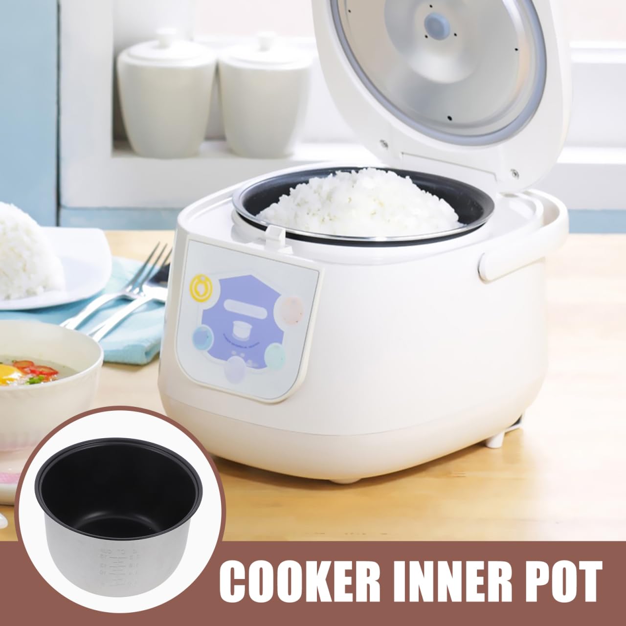 Garneck Pentola Interna Antiaderente 5L Per Cuociriso Elettrico Ricambio Contenitore in Acciaio Per Preparazione Riso Torte E Zuppe Accessori Casa Cucina
