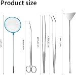 Ciseaux pour aquarium 5 en 1, pincettes, spatule - Ensemble d'outils d'aquascaping en acier inoxydable pour réservoir de poissons, terrarium