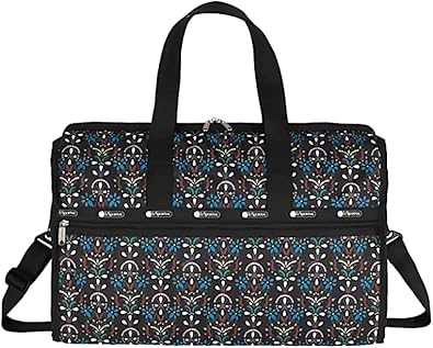 review LeSportsac Cloistered Jewels Deluxe Large Weekender Crossbody Bag, Style 4319/Color E469, Mosaic Art Tiles Designed in Colorful Crest & Flower Motifs, Vibrant Jewel Tones: Ruby, Azure, Emerald