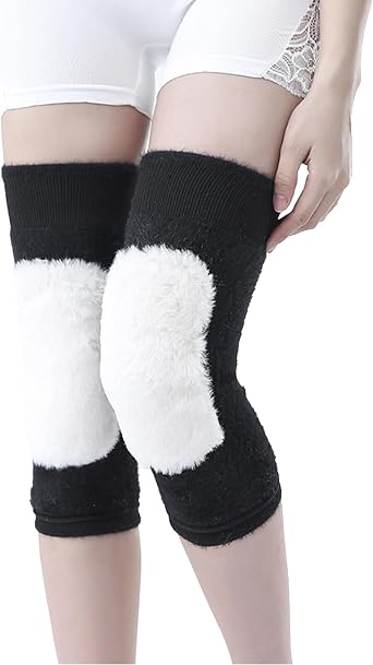 TINAYAUE Unisex Wool Leg Warmers Thicken Knee Pads Windproof Warm Thicken Stretchy Knee Sleeves for Men Women Old Cold Legs