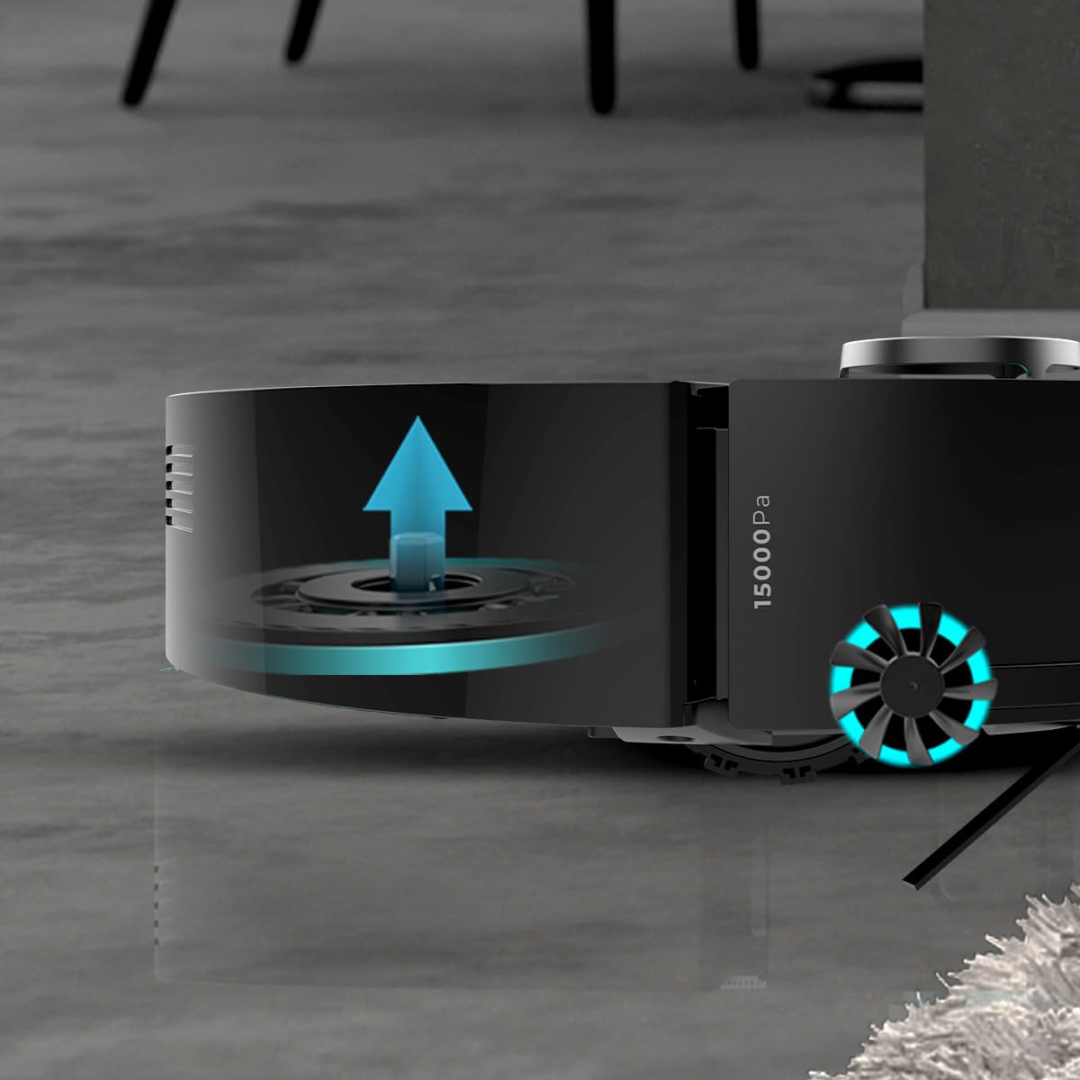 Cecotec Robot Aspirapolvere e Lavapavimenti con Base Autovuotante e App Conga X50 X-Treme. Navigazione Laser, Mappatura Interattiva, 15000Pa, Autonomia 240min, Moci Sollevabili, Base con 3 Serbatoi
