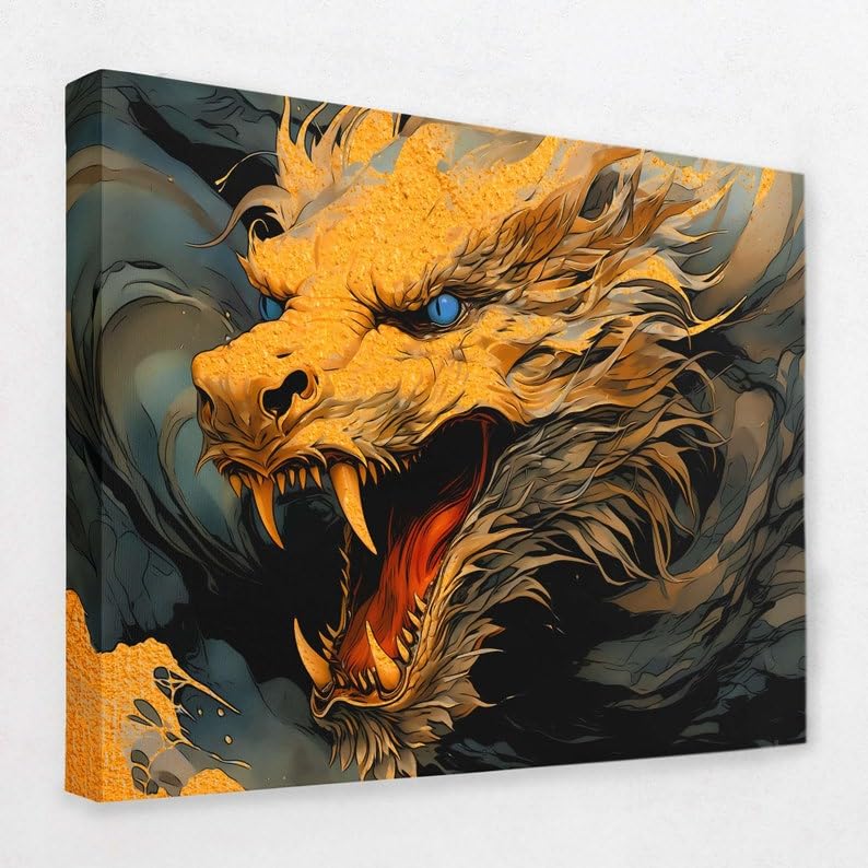 Affiches et impressions de dragons contemporains sur toile 70x110 cm