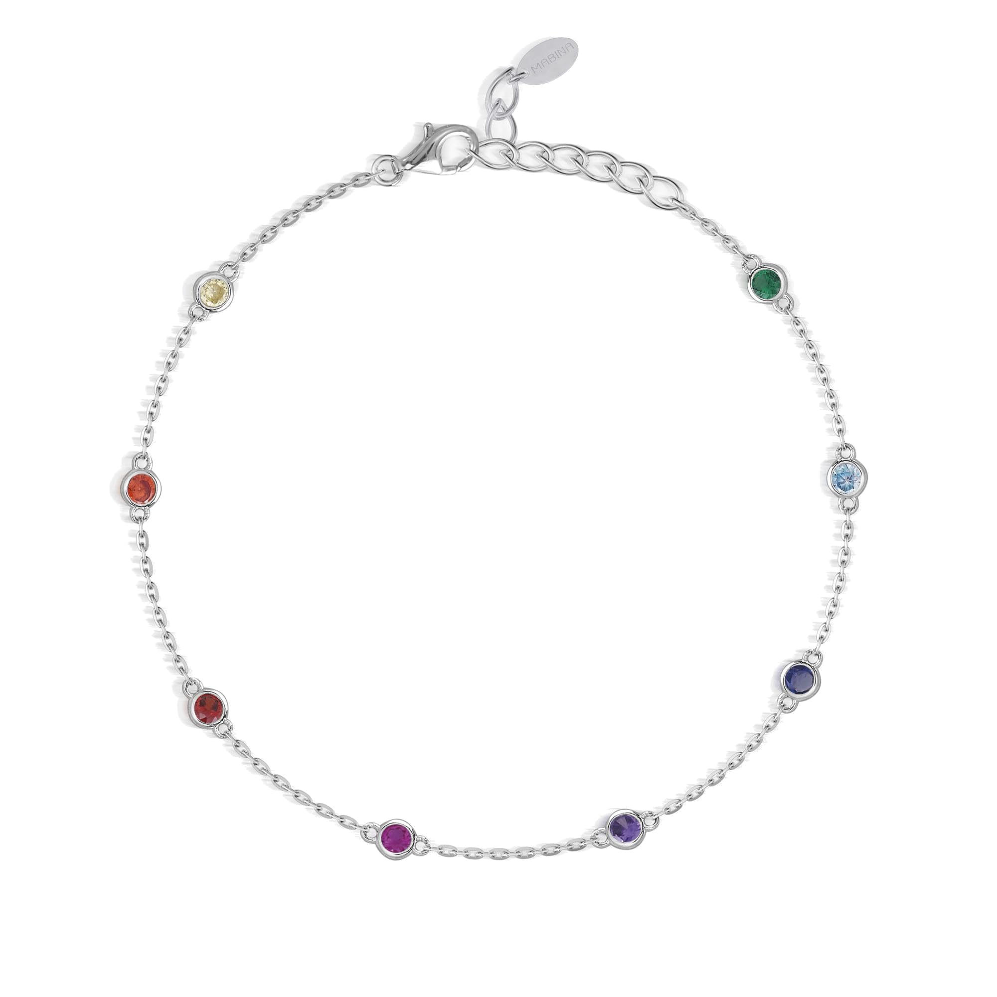 Mabina Gioielli - Cavigliera Donna - Cavigliera con punti luce in zirconi multicolor - 533375