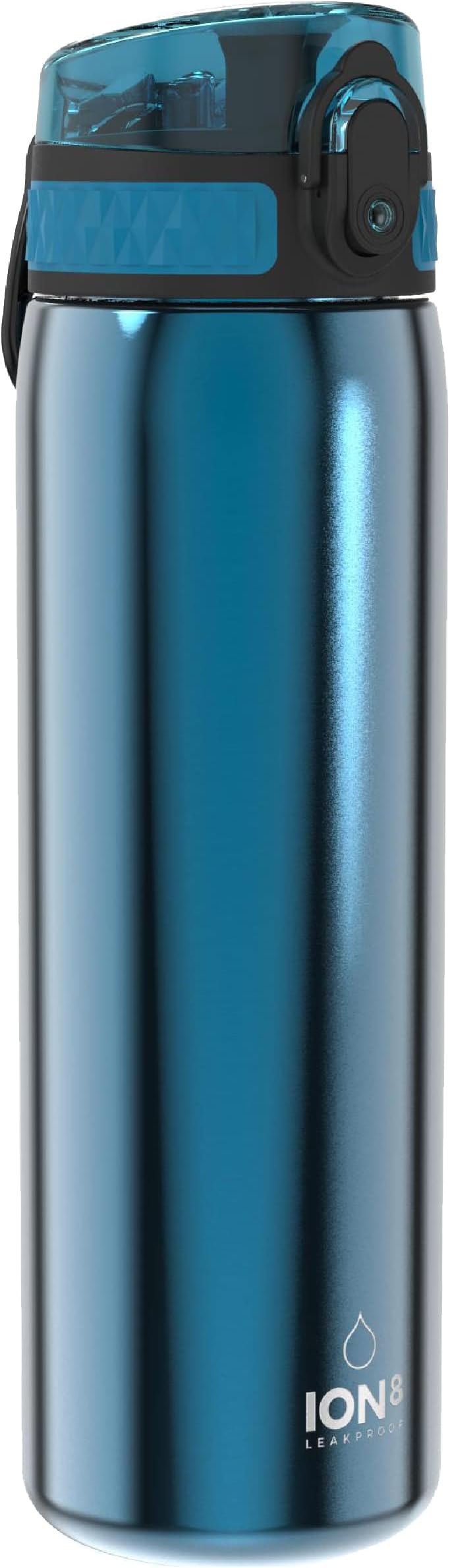 Ion8 Stainless Steel Water Bottle - Food-Safe and Odor Resistant - Fits Car Cup Holders, Backpack Pockets and More, 20 oz / 600 ml (Pack of 1) - OneTouch 1.0 - Blue