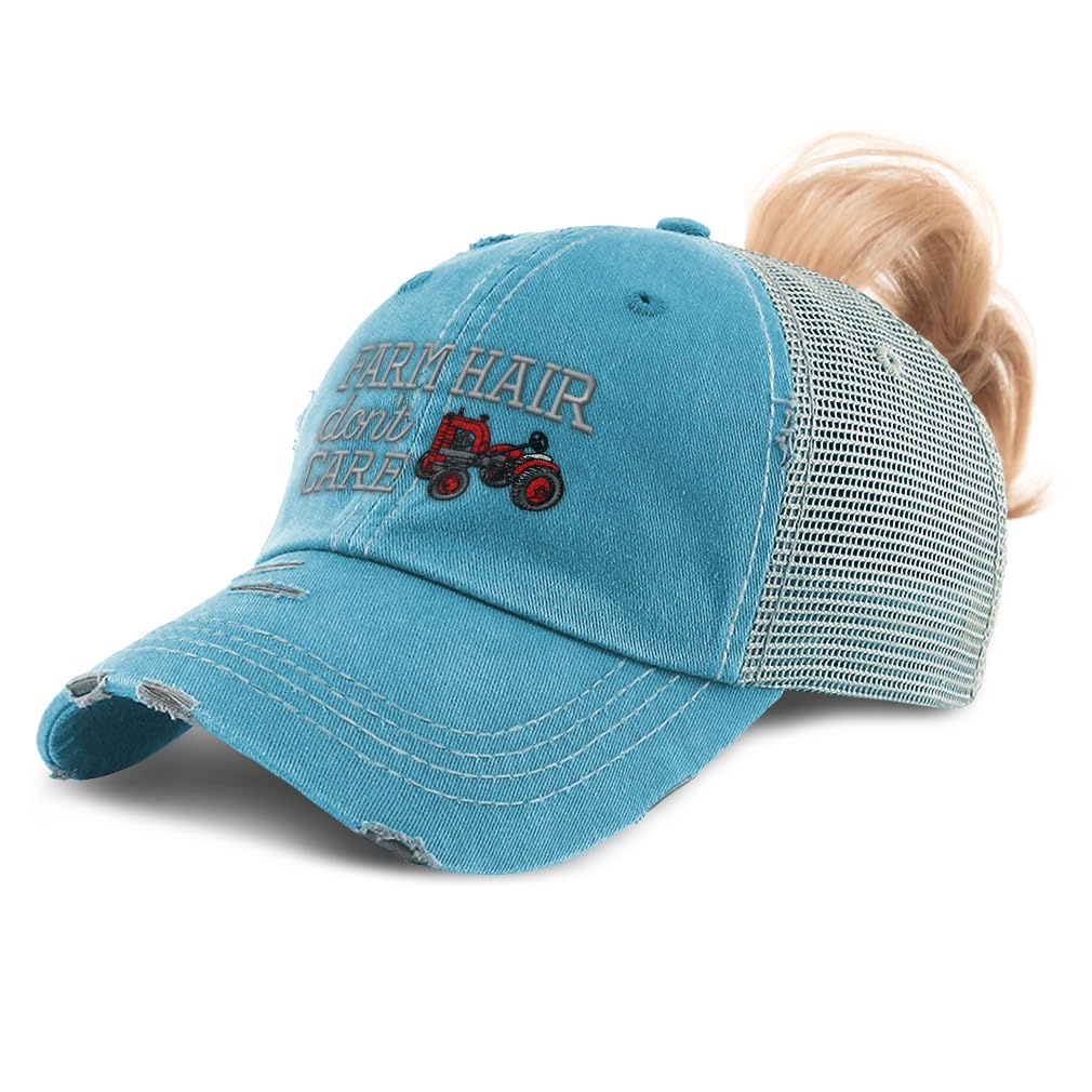 Speedy Pros Gorra de béisbol para mujer con bordado de pelo de granja con texto en inglés «Don't Care», algodón