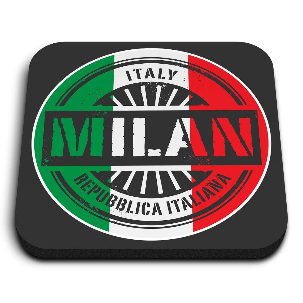 Destination Vinyl Ltd Multicolor 1 X Square Mdf Fridge Magnet - Milan Italy Italian Flag Travel 6110