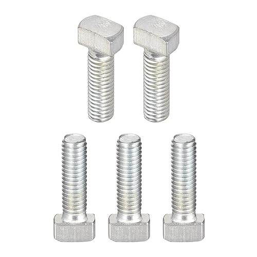 DTGN Tornillo deslizante con ranura en T M6x20mm (DXL), 5 unidades, bueno para la industria de la construcción, pernos de riel en T chapados en zinc