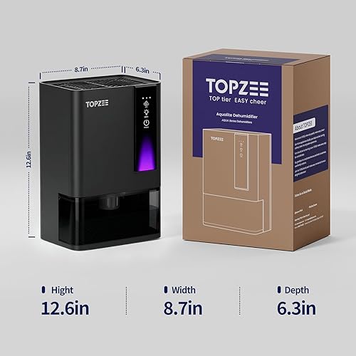 Miniatura 7 de Deshumidificadores para el hogar, deshumidificador para dormitorio, baño, sótano con apagado automático, deshumidificador silencioso de doble