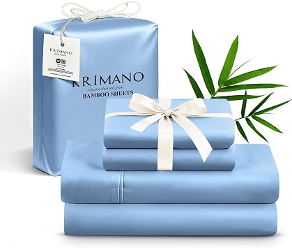Bamboo Viscose Sheet Set Queen Size, Cooling Sheets Bed Set 4pcs