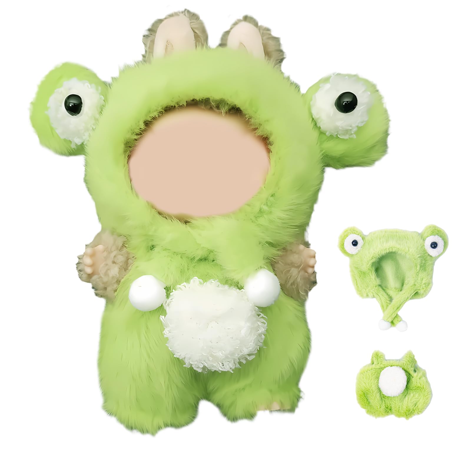 UNOGIFT LA Boo-Boo Clothes Soft Plush Doll Costume – Premium Outfit & Accessory Set for Series 1 and 2 Doll Fans, 17cm, Frog