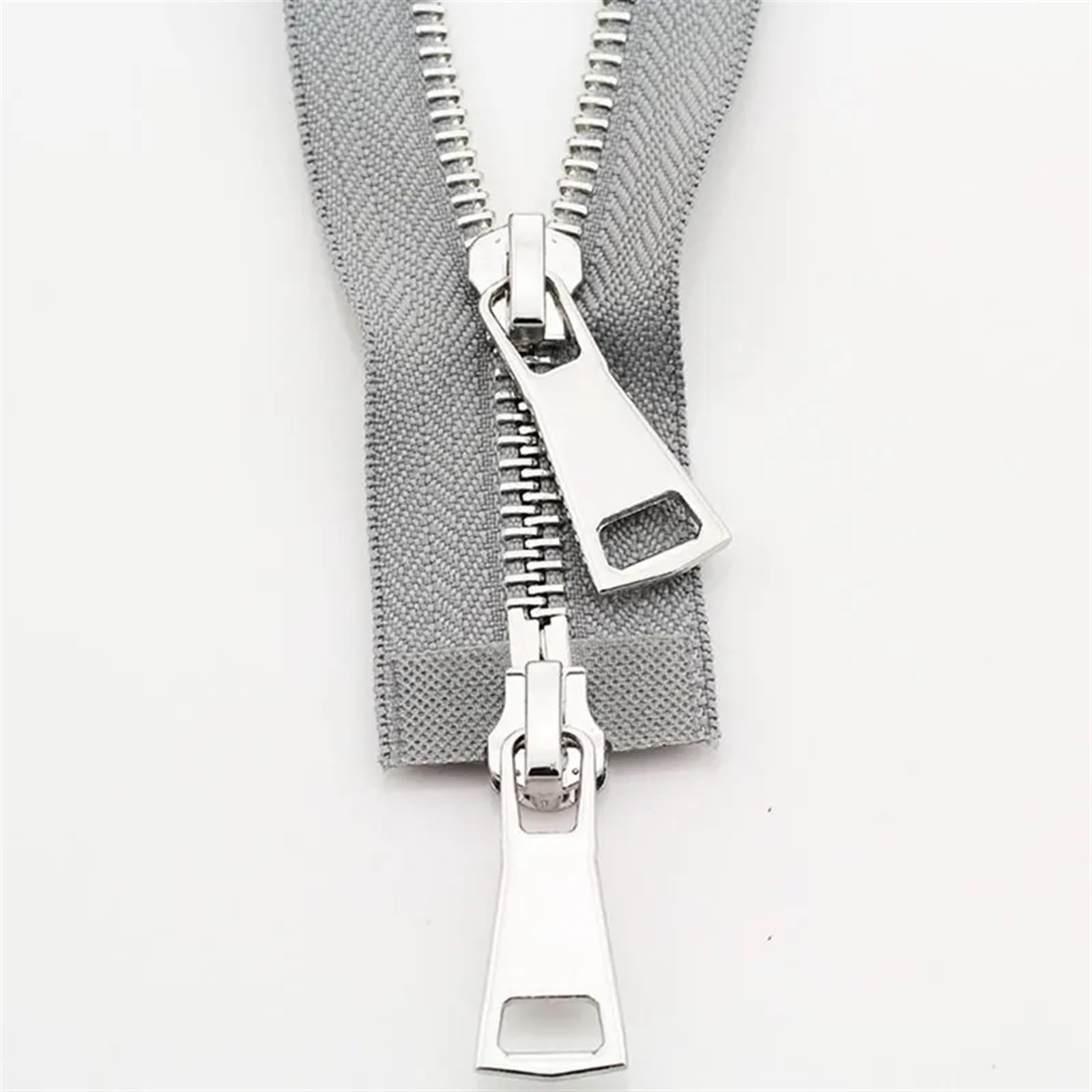 AOEGBY Zips Clothing Garments 70/90cm Jacket Metal Zipper Double Slider Two-Way Zip DIY Clothing Garment Zipper Replacement Handmade Supplies Two-Way Zip (Color : Gray, Size : 90cm)