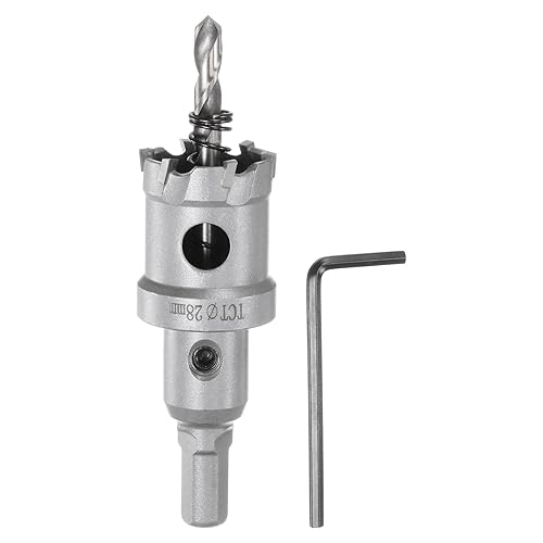 Sierra de agujero de metal TCT cortador de carburo de 1.102 in 1.1 pulgadas de diámetro para acero inoxidable, metal