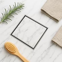 Specule 4x4 Inches Tile Insert 304 Stainless Steel Floor Drain | Invisible Shower Drain Channel | Waste Water Floor Drain for 13mm Tile | Drain Channel with Stainless Steel Cockroach Trap