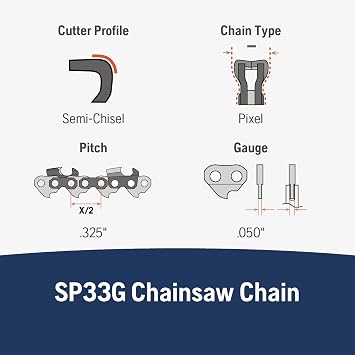 Husqvarna Set Of 3 OEM SP33G X-Cut .325 .050 80DL 20 Chain 581643680