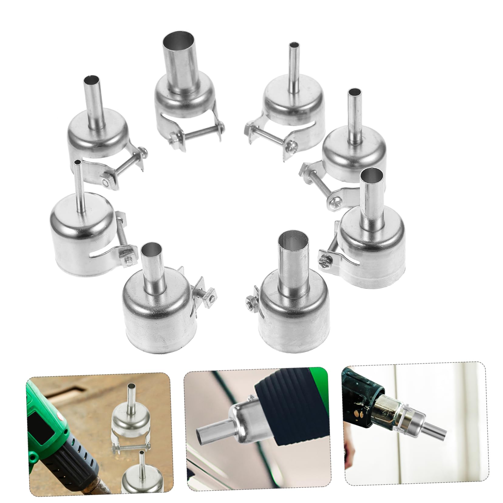 Unomor Compatible Heat Nozzles 8pc Hot Air Nozzles Kit Soldering Tips Replacement for Soldering Station