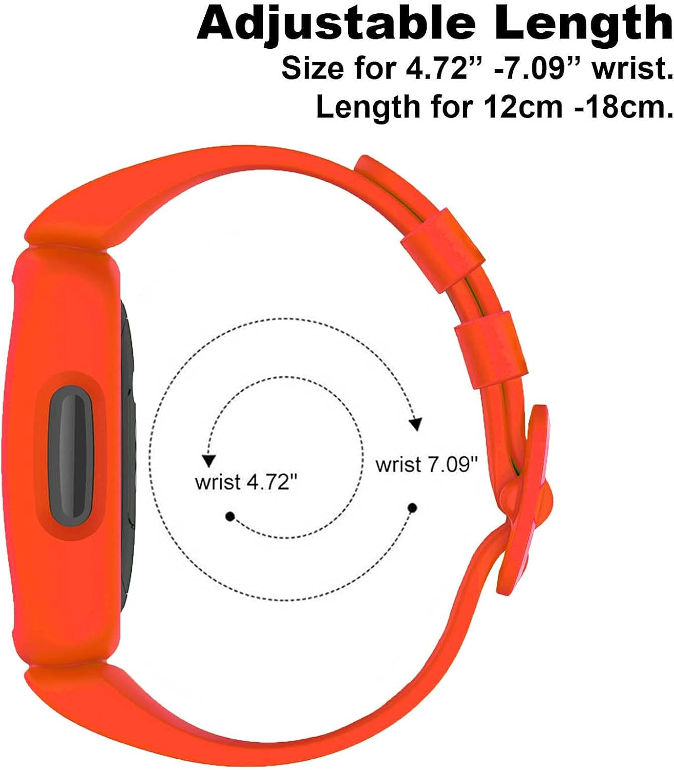 TopPerfekt Straps Compatible with Fitbit Ace 3 for Kids Soft Silicone Waterproof Bracelet Accessories Sports Watch Strap Replacement for Fitbit Inspire 2/Ace 3 Boys Girls (OrangeRed) - Image 4