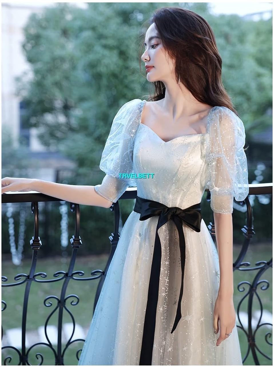 新品☆アドリアナパペル☆ベルベット花刺繍チュールレースドレス黒