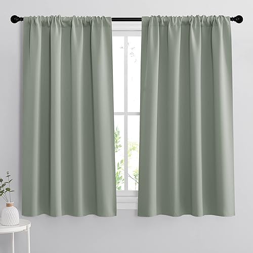 RYB HOME Dorm Curtains Room Darkening, 45 inch Length Privacy