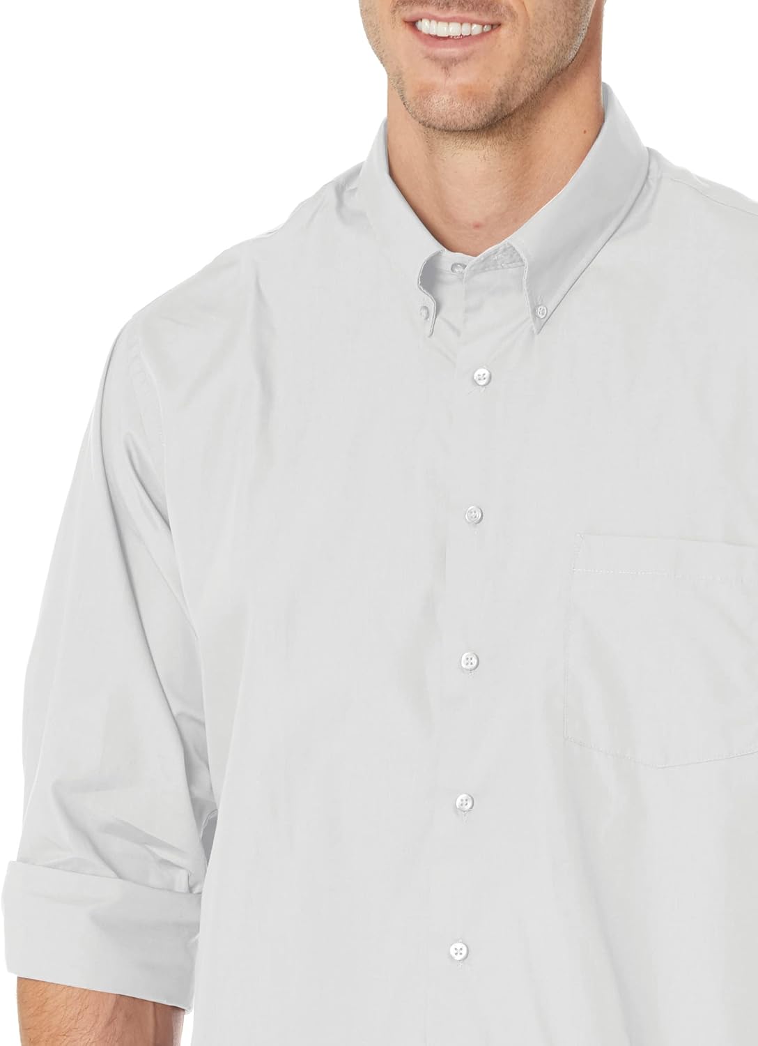 Van Heusen Mens Dress Shirts Regular Fit Silky Poplin Solid - Image 3