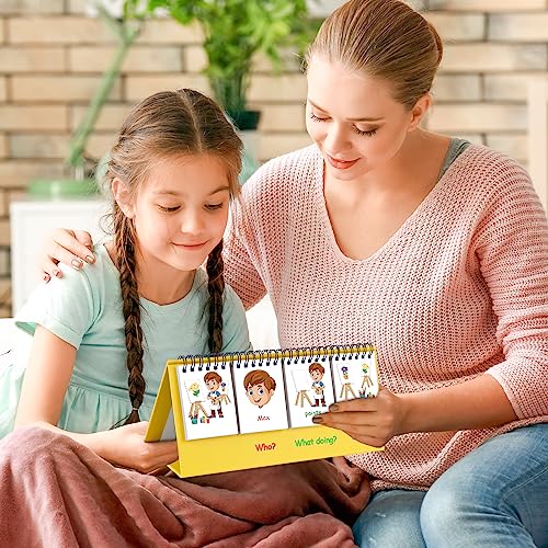 Auchq Sentence Building Flip Chart for Kids,Speech Autism Therapy Learning Materials for Preschool Kindergarten Elementary Special Classroom Must Haves, Essentials Supplies for Homeschool - Image 3