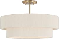 Vista 7 de Capital Lighting 349841MA Delaney Modern Hand-Wrapped Rope Drum Pendant Ceiling Light Fixture, 4-Light 240 Total Watts, 13" H x 20" W, Matte Brass