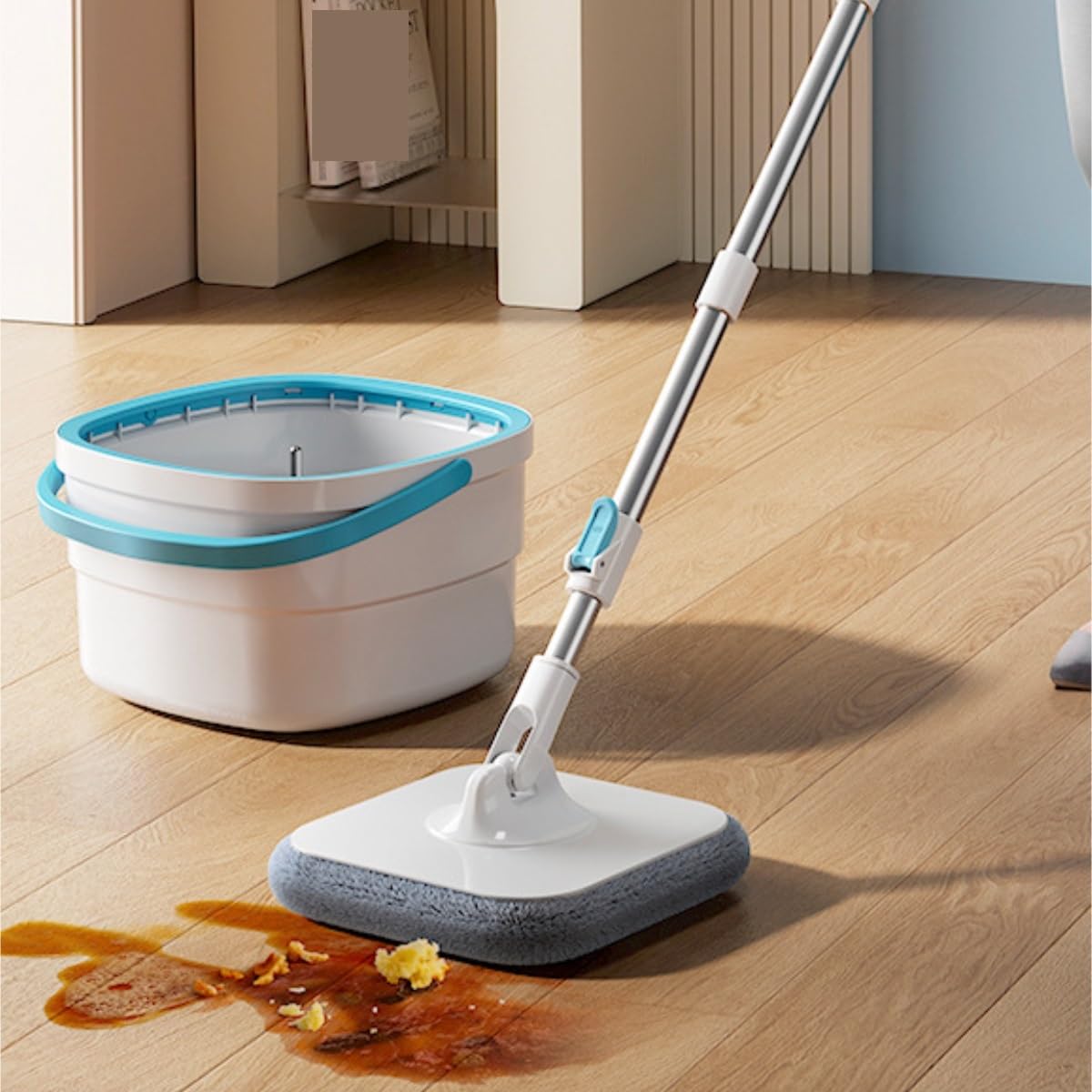 Fregona Fregona Absorbente De Agua, Herramienta Fregado Plano Giratorio For Lavado A Mano For Uso Doméstico Limpieza Suelo