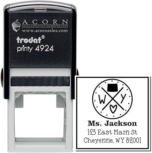 Miniatura 126 de Texas State Love - Sello de dirección cuadrado, uso con almohadilla de sellos, sello de correo de Texas, tamaño 1-5/8 pulgadas Manija