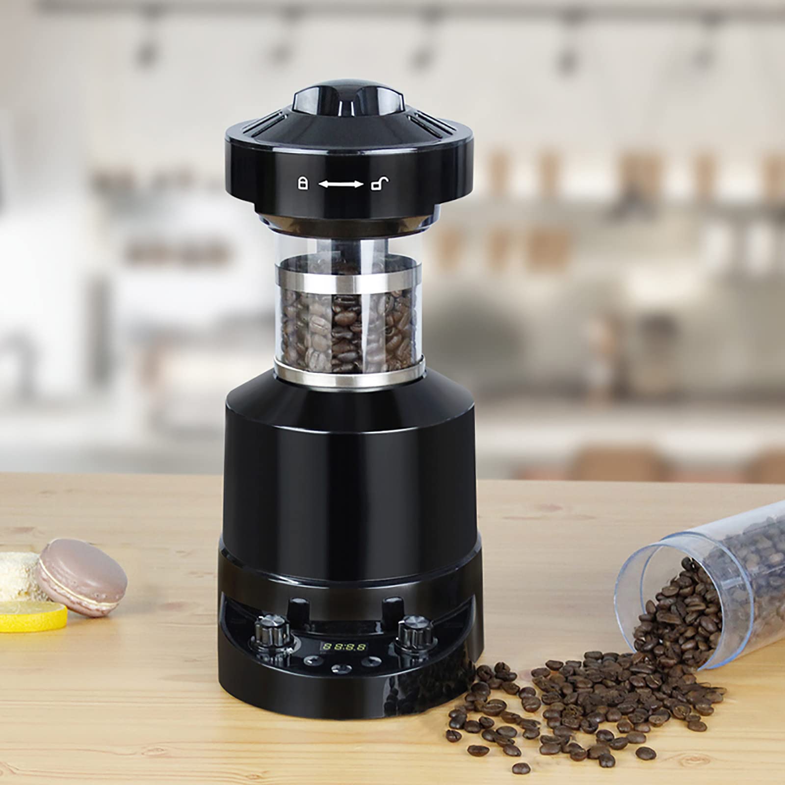Macchina per torrefazione caffè da 2100 W, 120 g elettrica Senza Fumo/con Funzione di Raffreddamento, Funzione di temporizzazione, Funzione di pelatura, per Uso Domestico