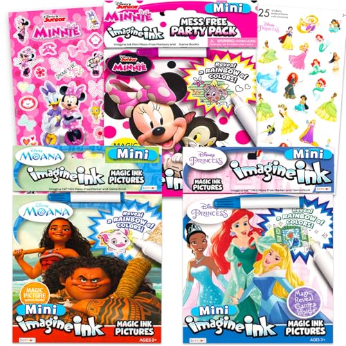 Disney Mini Imagine Ink Girls Magic Coloring Bundle - Moana Princess Minnie