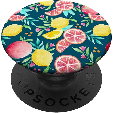 Lemons & Grapefruit Pattern Summer Yellow Citrus Fruit Lemon PopSockets Adhesive PopGrip