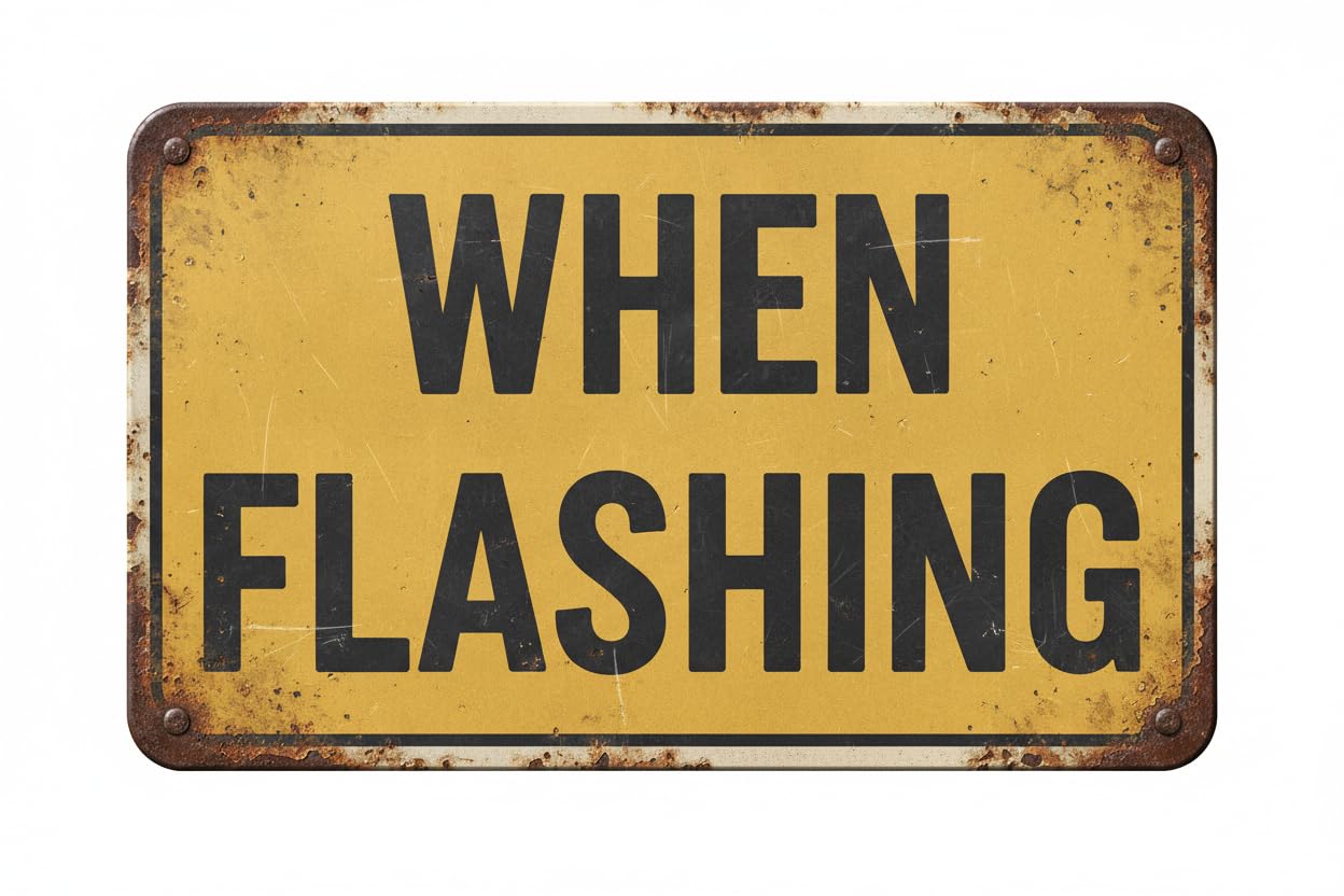 Wall Decor W16-13p When Flashing - Warning Traffic Sign Metal Sign 8x12Inch Clear Signage For S, Fences Vintage Signs Aluminum Plates Printed