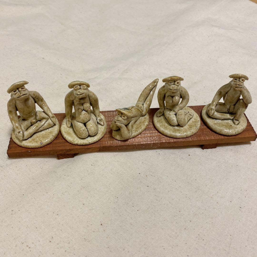 河童　囲碁　置物　陶器 河童囲碁置物陶器