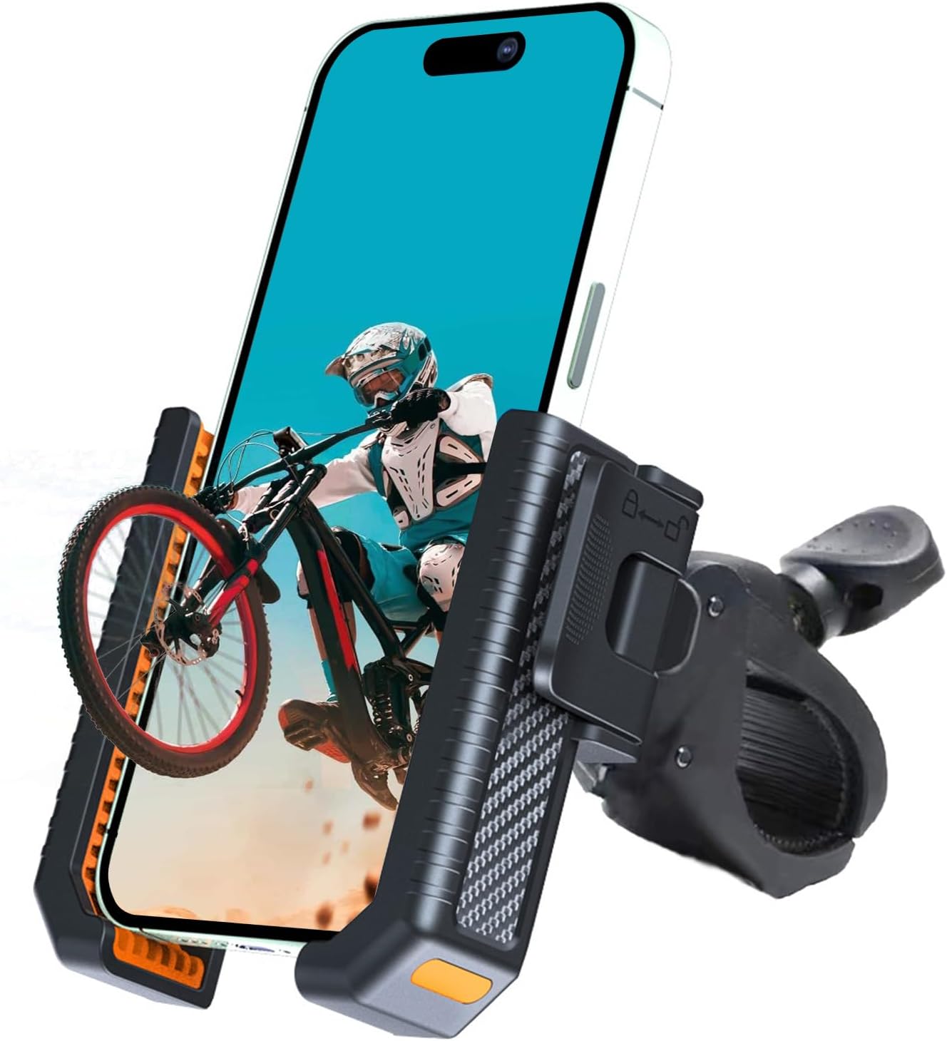 360° Rotating Phone Mount For Bicycle Handlebar - Adjustable, Case Friendly, Fits Scooters Too