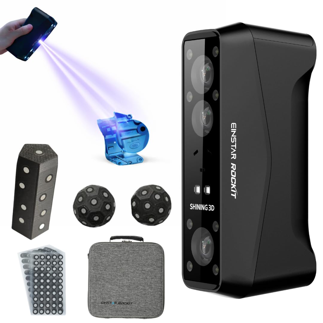 Condition photo showing New/Like New for einstar rockit wireless handheld 3d scanner for 3d printing – dual light source, 38 blue laser lines, 7 parallel laser lines, 0.05mm hd resolution, hybrid alignment, ir vcsel outdoor scanning