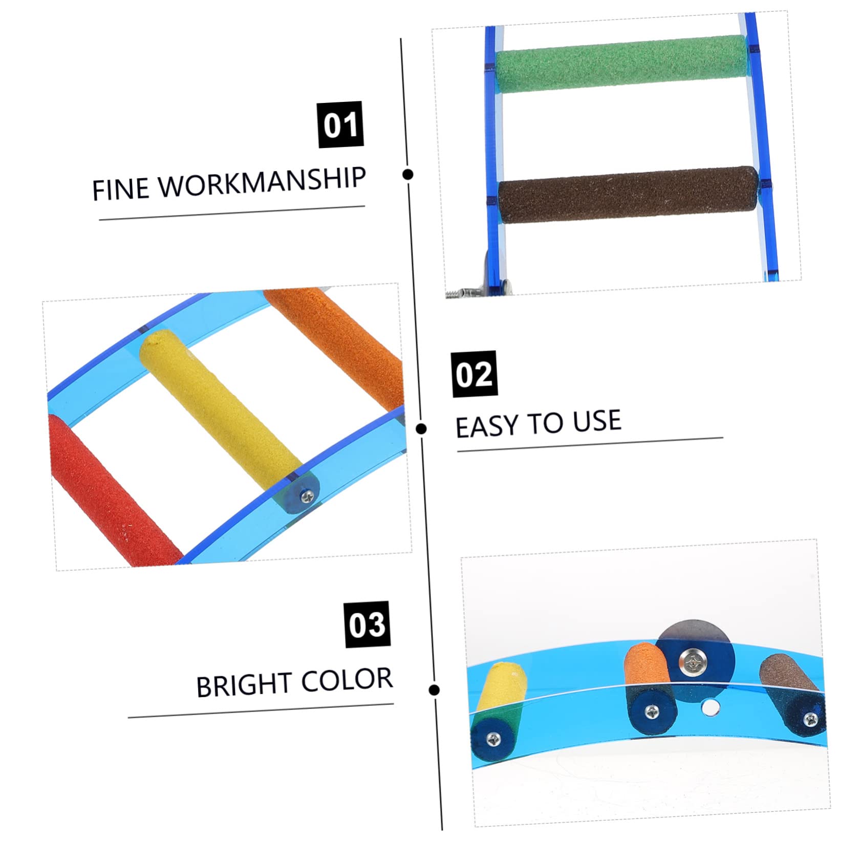 POPETPOP 1Pc Acrylic Parrot Climbing Ladder Stand Design Fun Bird Plaything for Cage for Parrots Cockatiels and Birds Durable Bird Climbing Stair