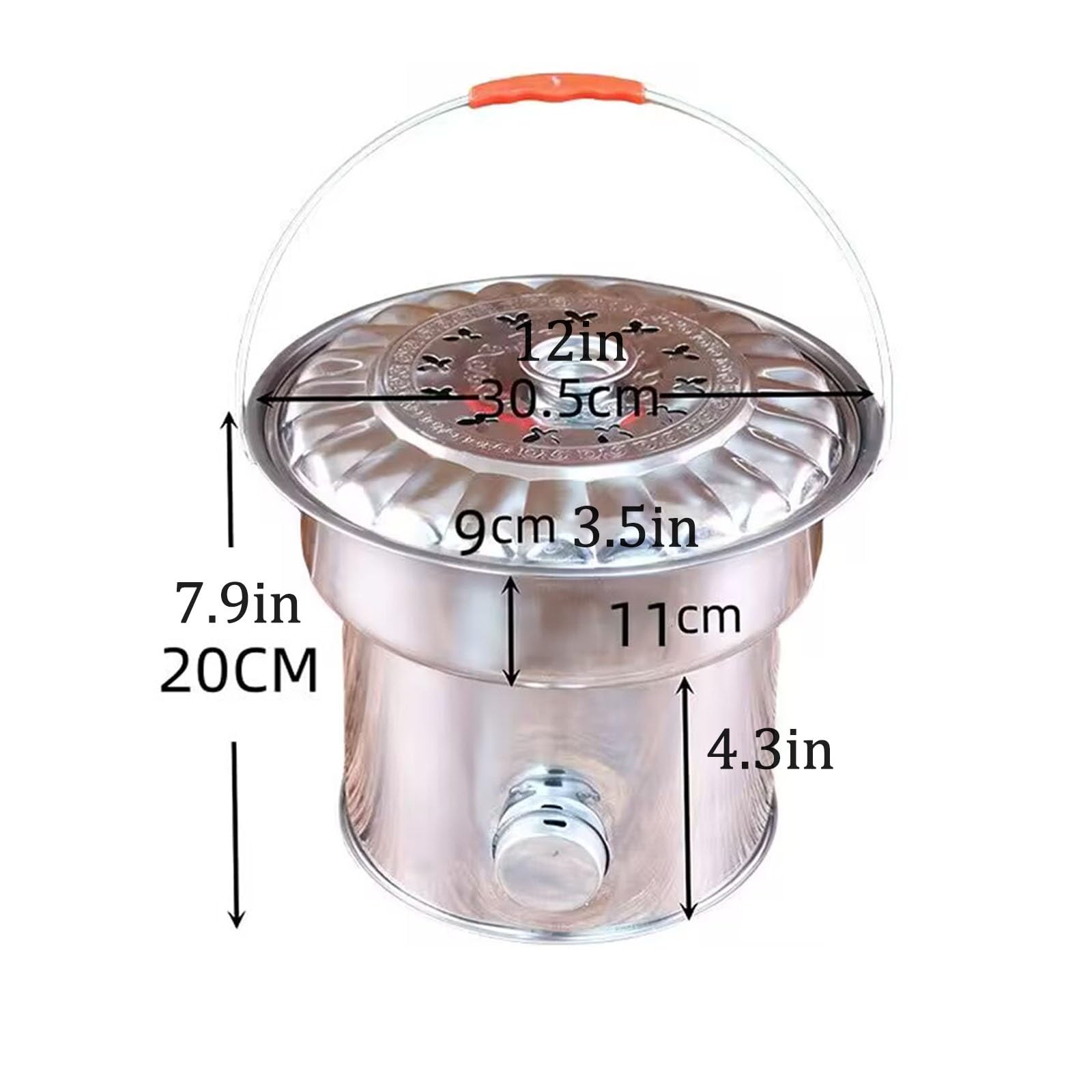 Incinérateur à barillet en métal épais - Réchaud de camp portable avec couvercle et gril, foyer extérieur idéal pour la combustion du bois dans la maison et le jardin, pot à feu durable pour